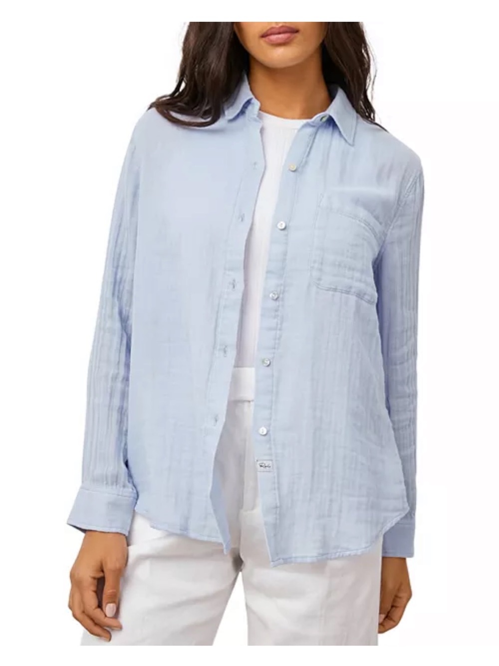 Rails Gauze Ellis Blue Button Down Shirt (Size S, Bluebell)